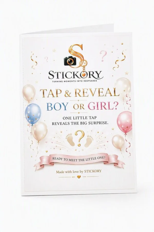 Tap and reveal boy or girl โ a gender reveal card design